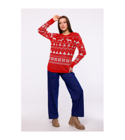 MXS09 Christmas straight cut sweater - red