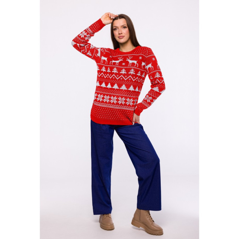 MXS09 Christmas straight cut sweater - red