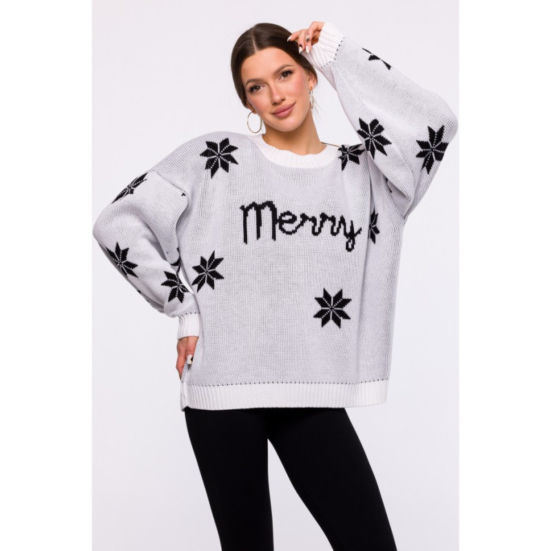 MXS10 Christmas oversize sweater - white