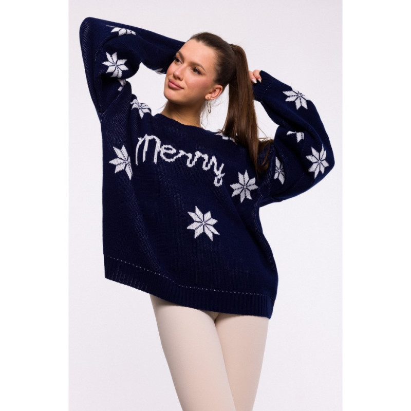 MXS10 Christmas oversize sweater - navy blue