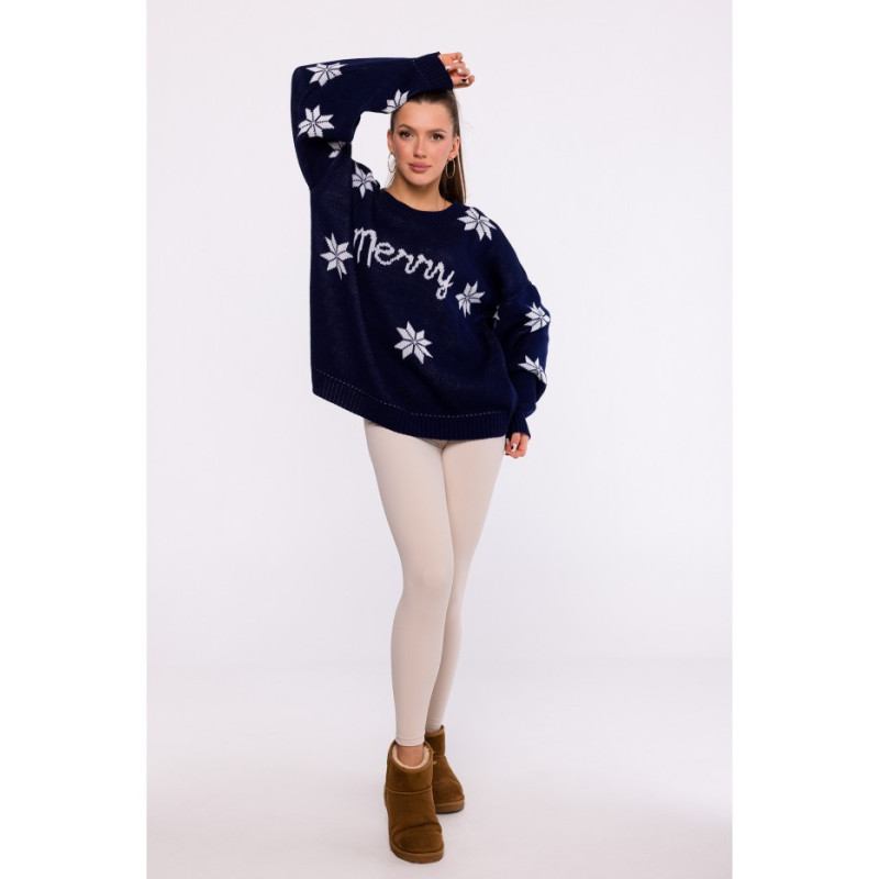 MXS10 Christmas oversize sweater - navy blue