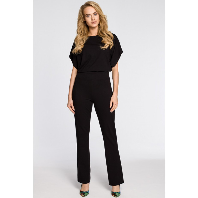 M319 Elegant jumpsuit with bat sleeves - black