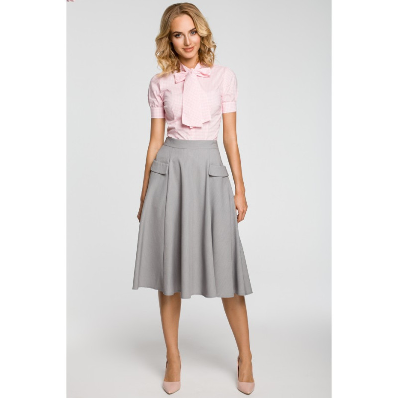 M321 Flared midi skirt with pockets - gray