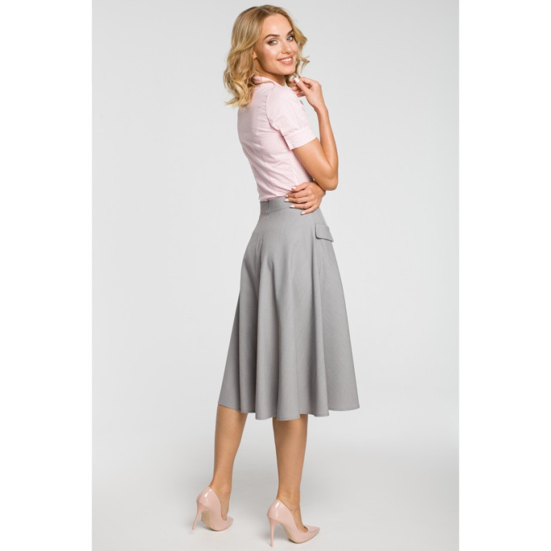 M321 Flared midi skirt with pockets - gray