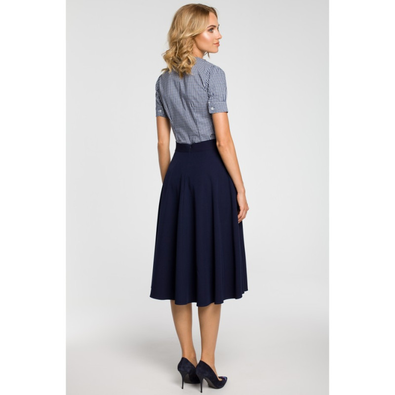 M321 Flared midi skirt with pockets - navy blue