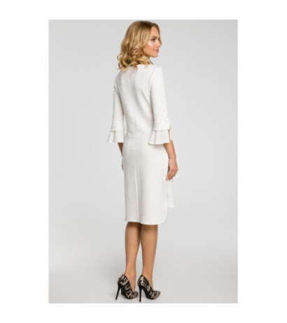 M327 Dress with layered sleeves - ecru