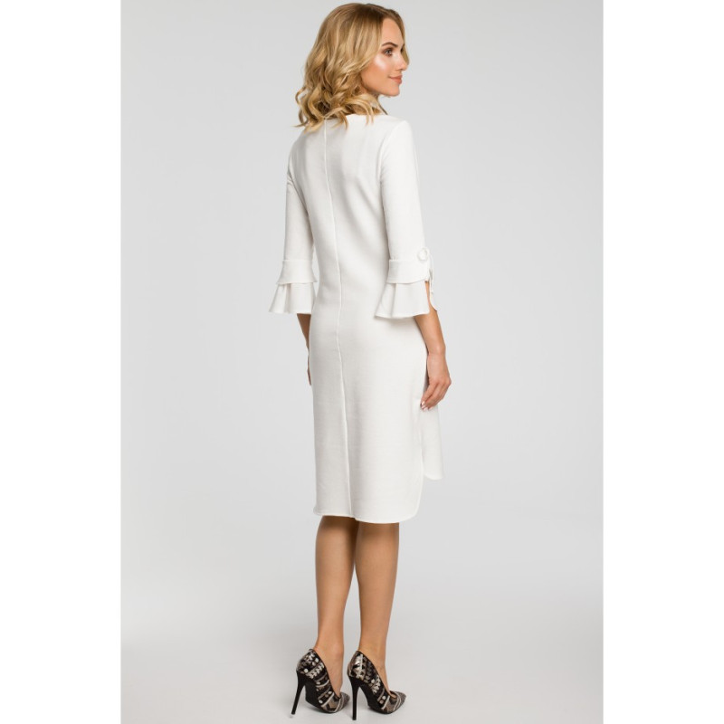 M327 Dress with layered sleeves - ecru