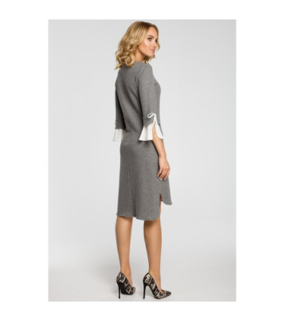 M327 Dress with layered sleeves - gray