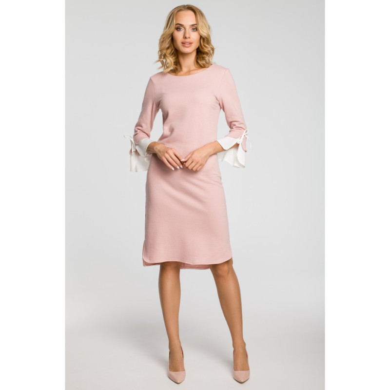 M327 Dress with layered sleeves - pink