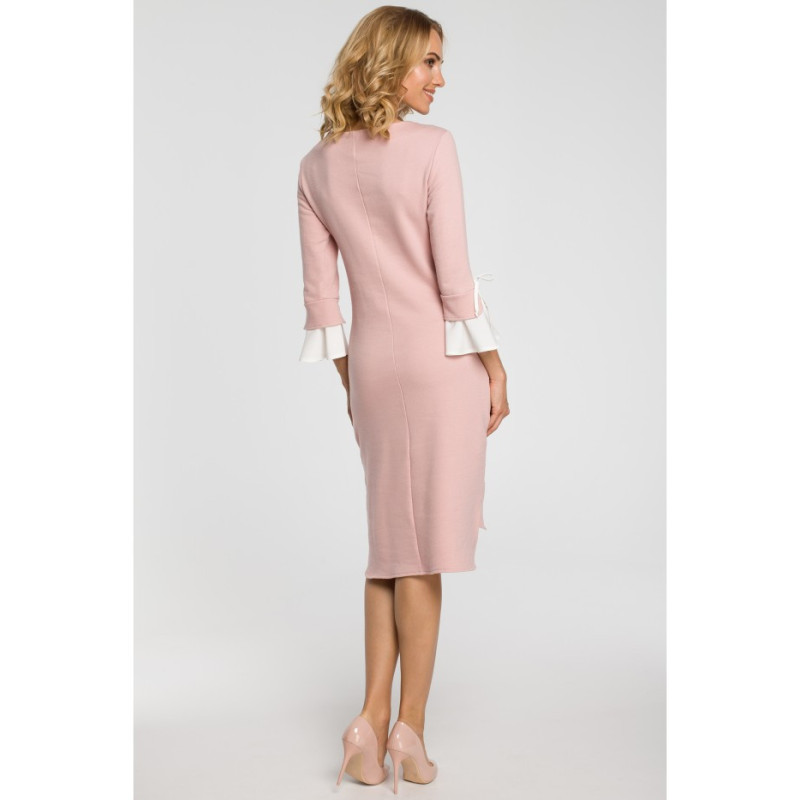 M327 Dress with layered sleeves - pink