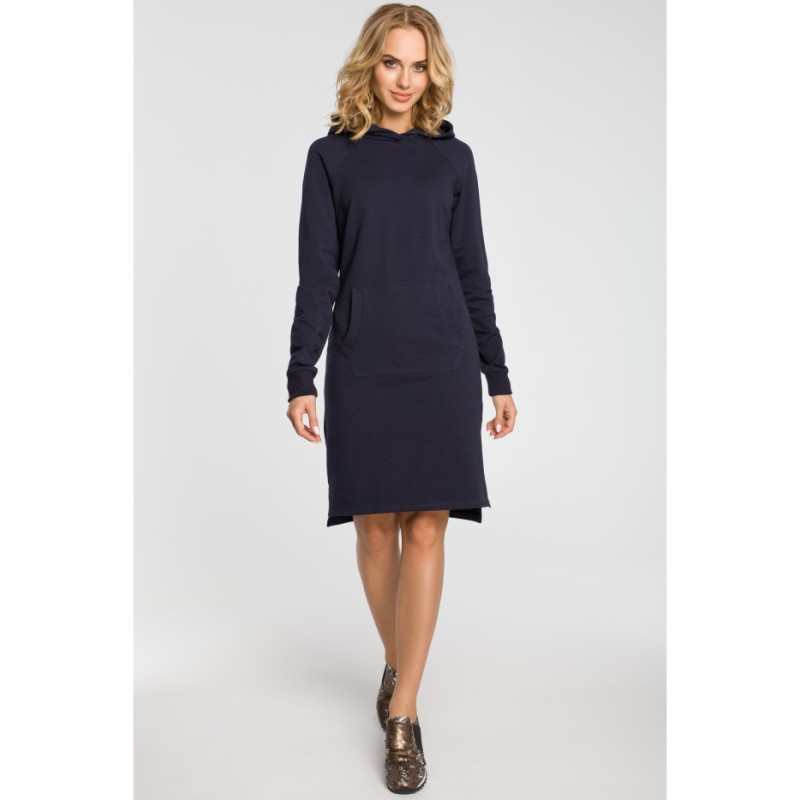 M329 Kangaroo sweat dress - navy blue