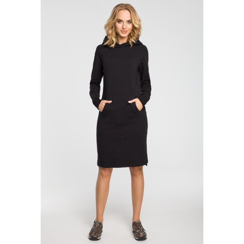 M329 Kangaroo sweat dress - black