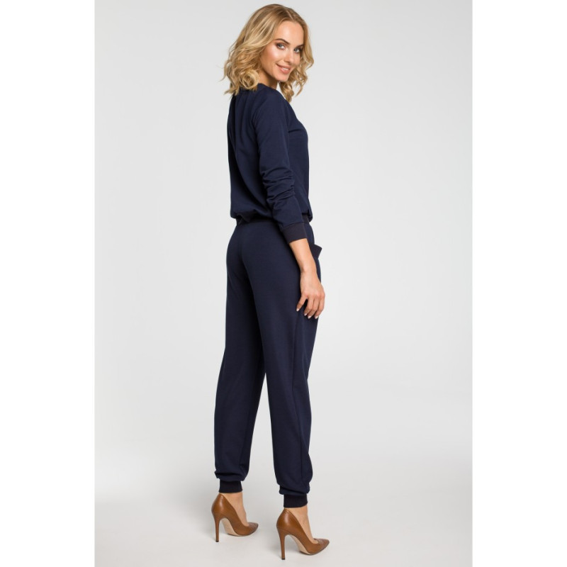 M332 Wrinkled pumpy pants - navy blue