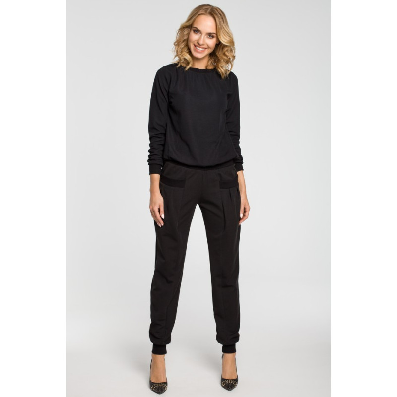 M332 Creased pumpy pants - black