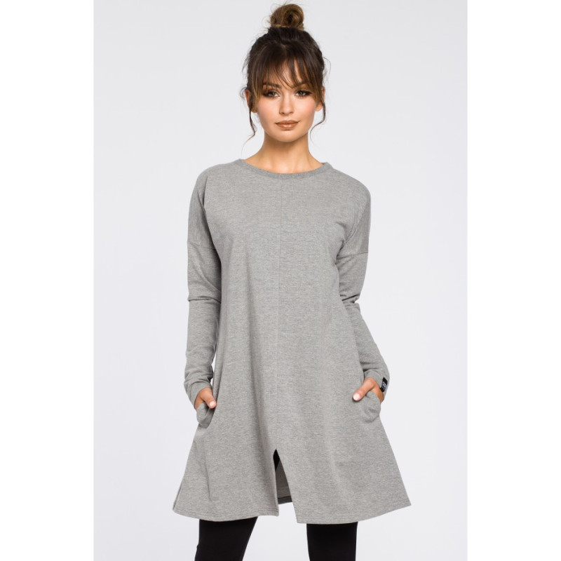 B042 Tunic with cut-out bottom - gray