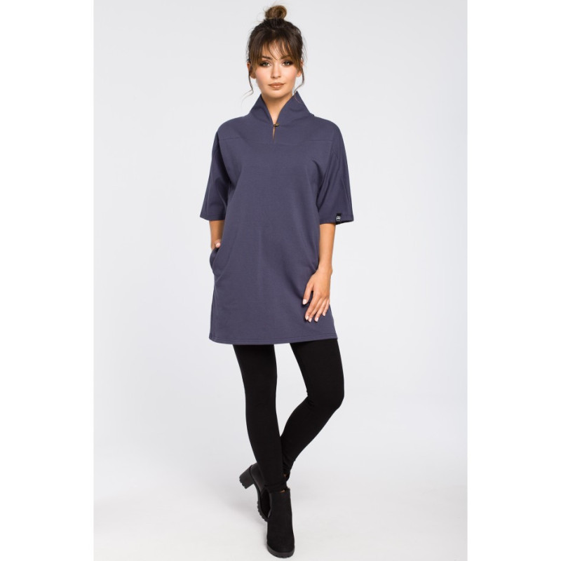 B043 Modern kimono tunic - blue