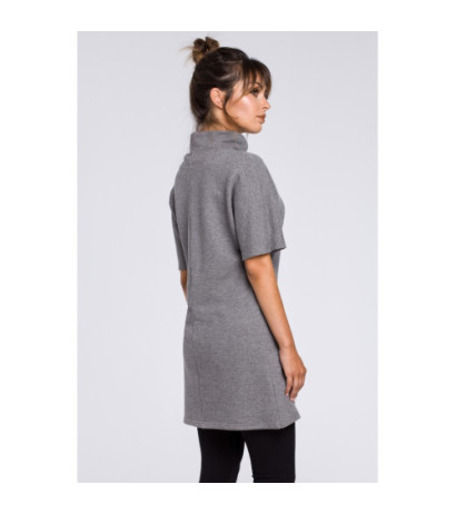 B051 Simple women's tunic with half turtleneck - gray