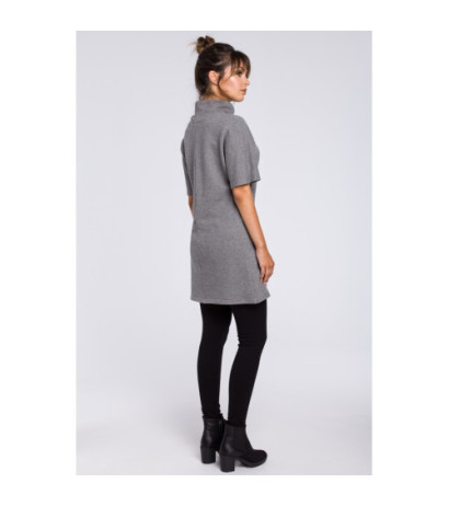 B051 Simple women's tunic with half turtleneck - gray