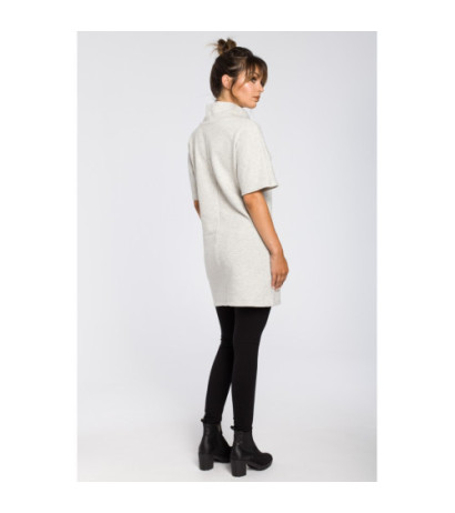 B051 Simple women's tunic with half turtleneck - ashen