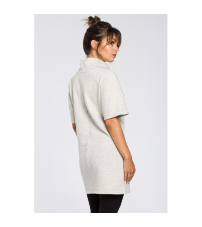 B051 Simple women's tunic with half turtleneck - ashen