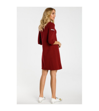 M343 Trapeze dress with pocket - maroon