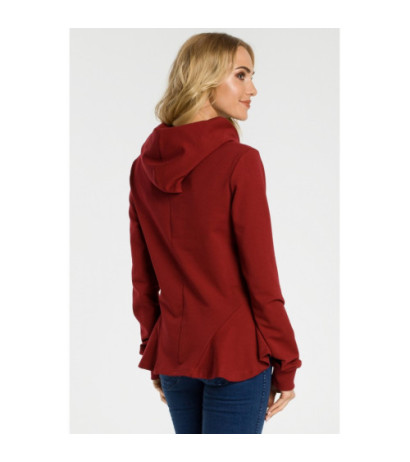 M345 Hooded sweatshirt with frills - maroon