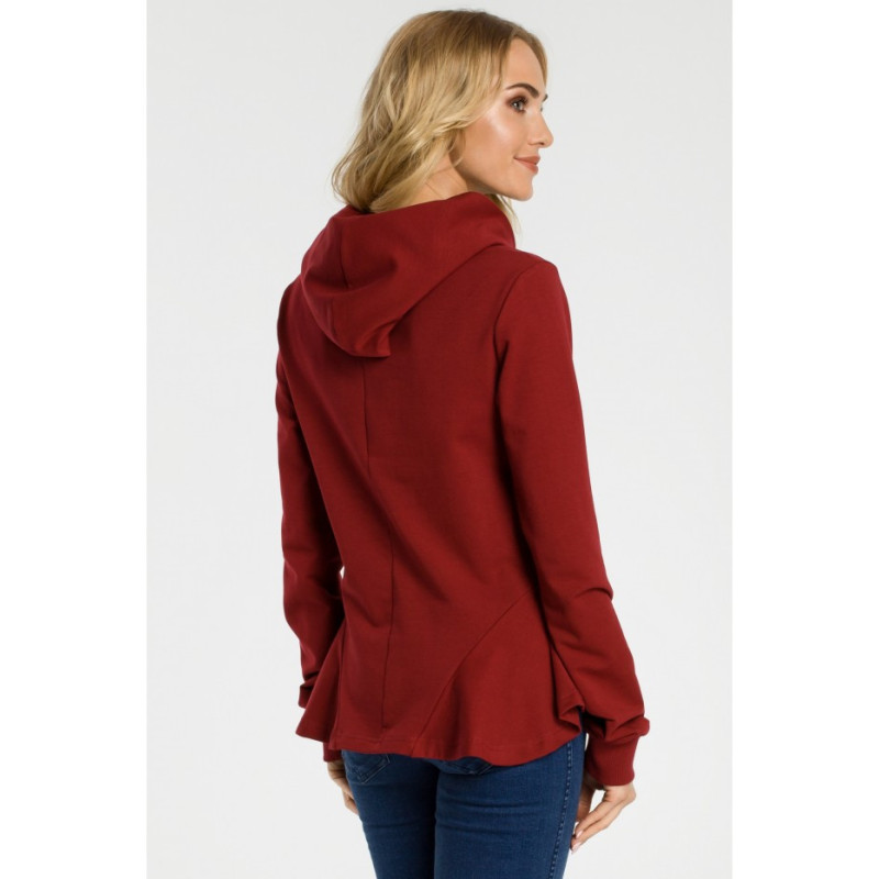 M345 Hooded sweatshirt with frills - maroon