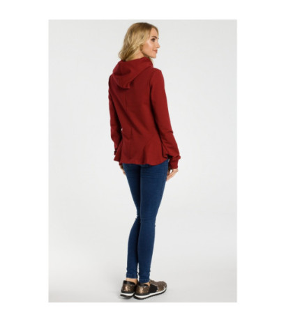 M345 Hooded sweatshirt with frills - maroon