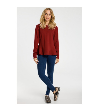 M345 Hooded sweatshirt with frills - maroon