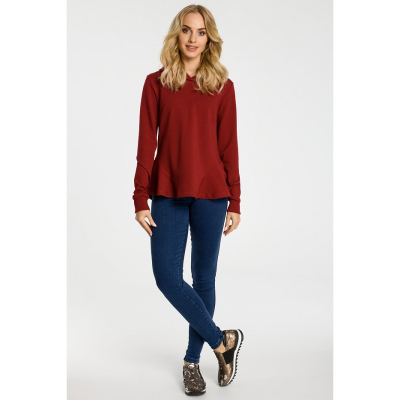 M345 Hooded sweatshirt with frills - maroon