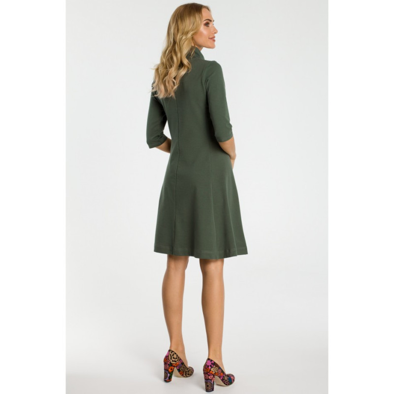 M349 Dress with collar and zipper - military green