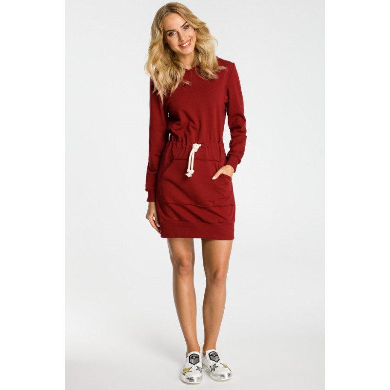 M352 Kangaroo dress - maroon