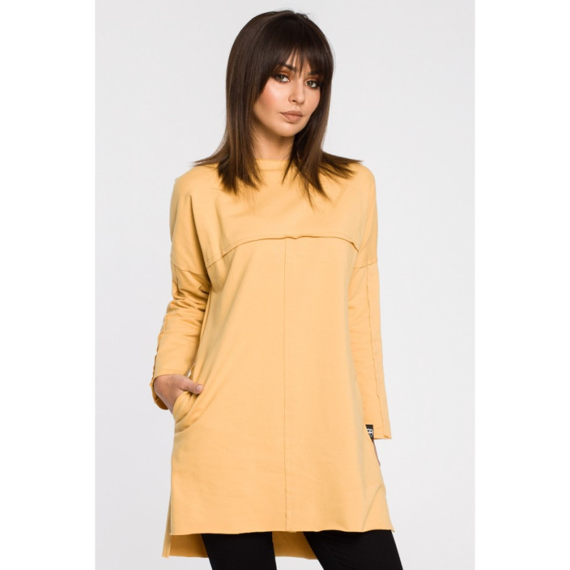 B059 Oversize tunic with stitching - yellow