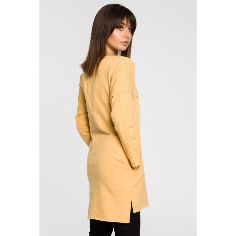 B059 Oversize tunic with stitching - yellow