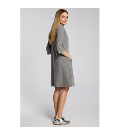 M353 Oversize dress with diagonal pockets - grey