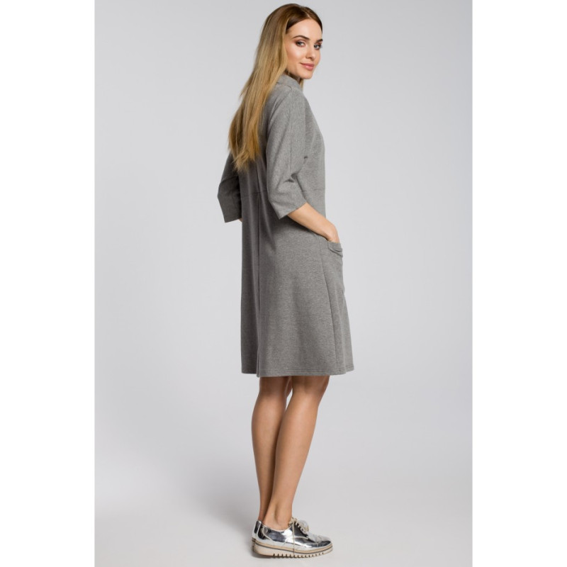 M353 Oversize dress with diagonal pockets - grey