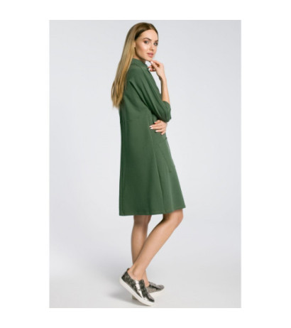 M353 Oversize dress with slanted pockets - military green