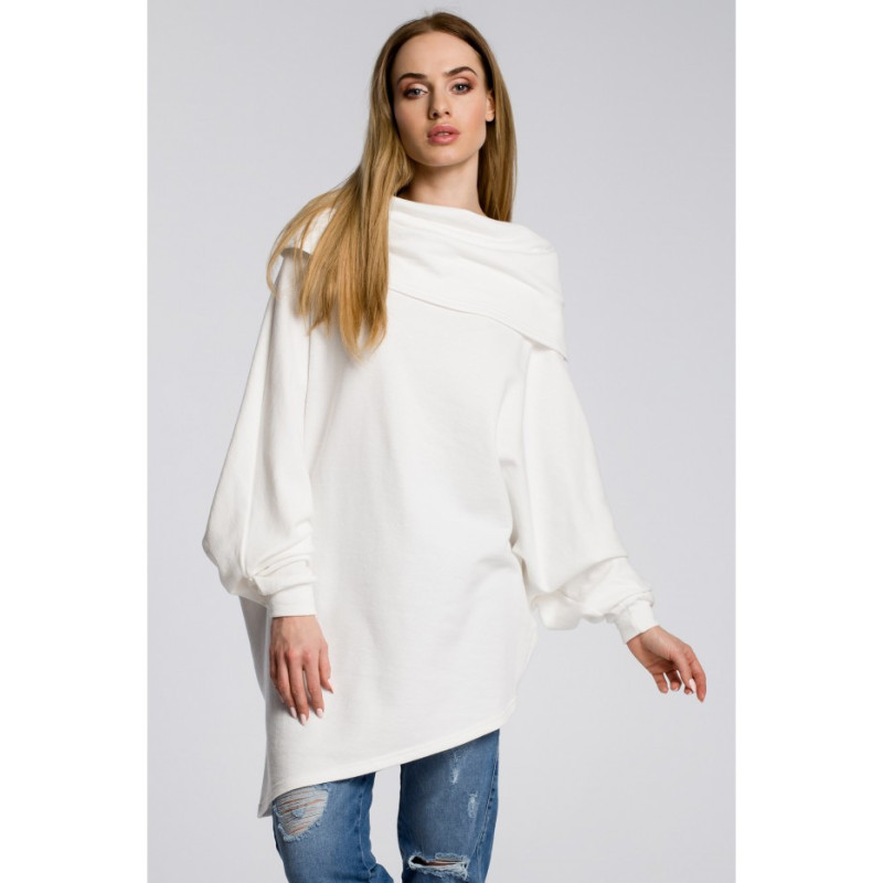 M355 Women's loose turtleneck sweatshirt - ecru