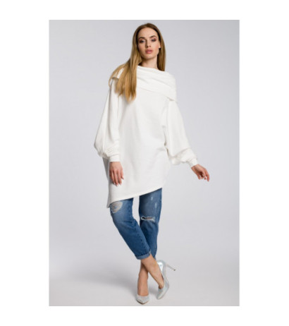 M355 Women's loose turtleneck sweatshirt - ecru