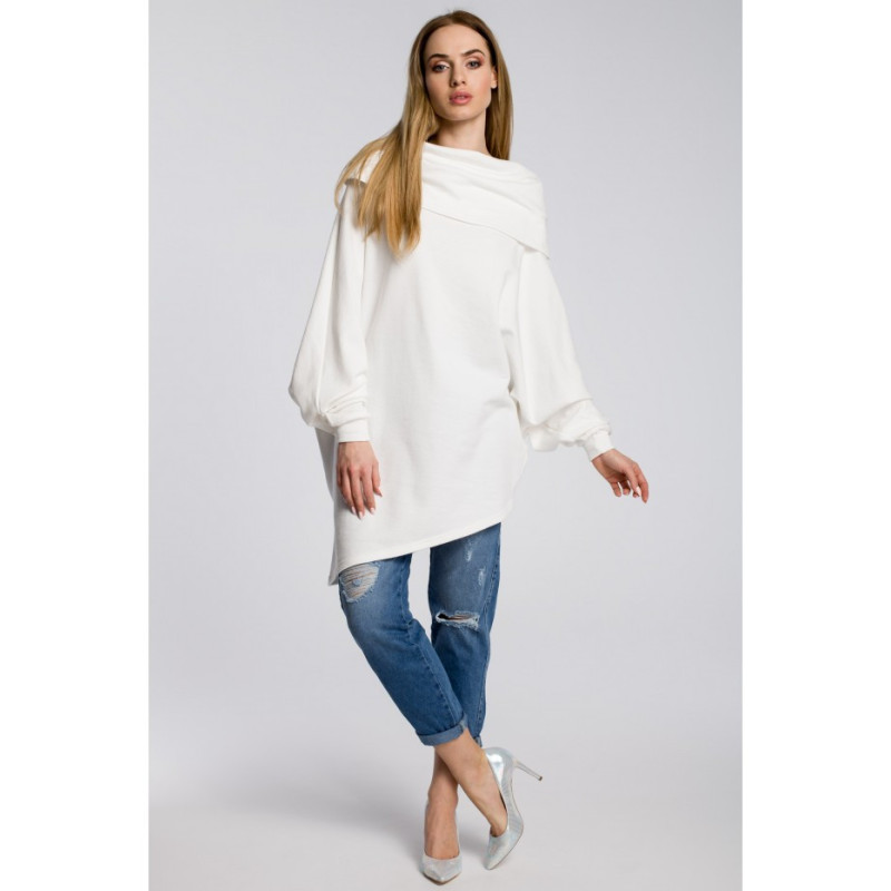 M355 Women's loose turtleneck sweatshirt - ecru