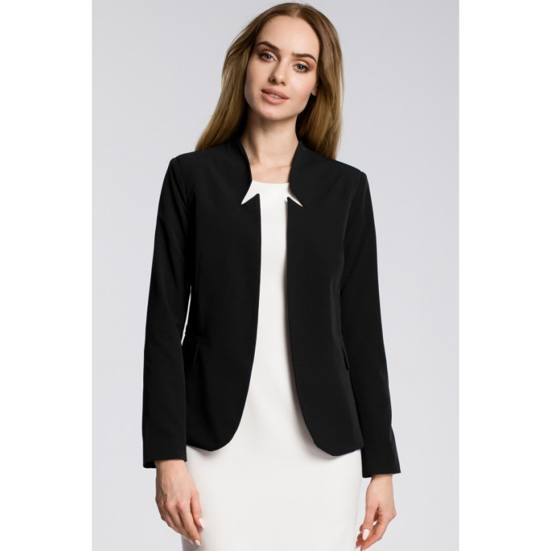 M358 Jacket with collar cutout - black