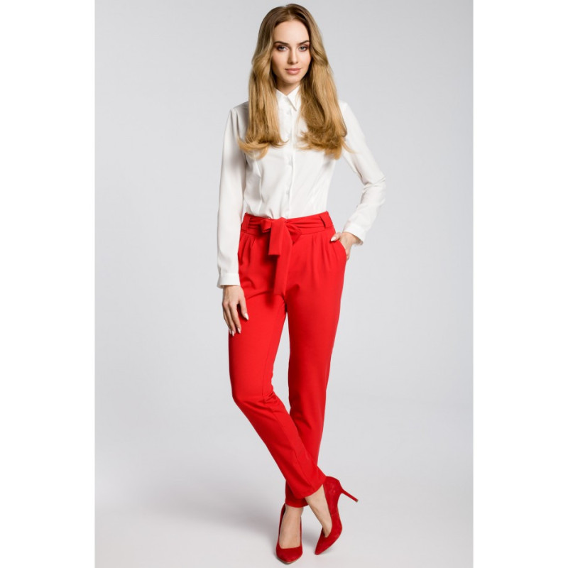 M363 Striped chino pants - red