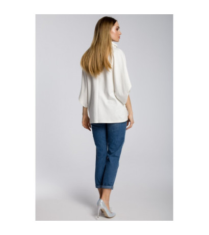 M372 Overlap blouse with wide sleeves - ecru