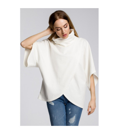 M372 Overlap blouse with wide sleeves - ecru