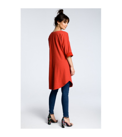 B064 Dress with lined pockets - red