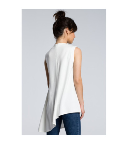 B069 Asymmetrical sleeveless blouse - ecru