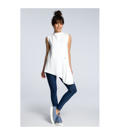 B069 Asymmetrical sleeveless blouse - ecru