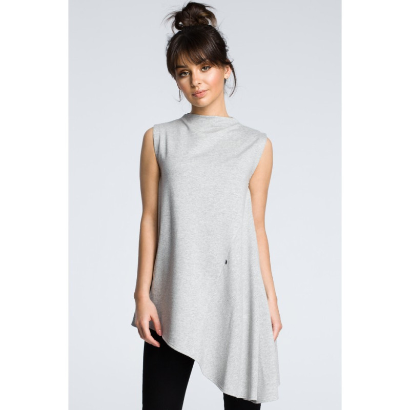 B069 Asymmetrical sleeveless blouse - gray