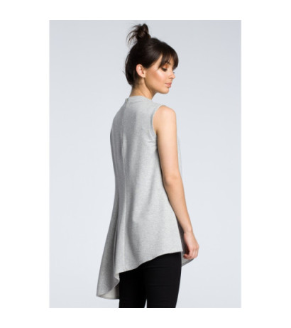 B069 Asymmetrical sleeveless blouse - gray