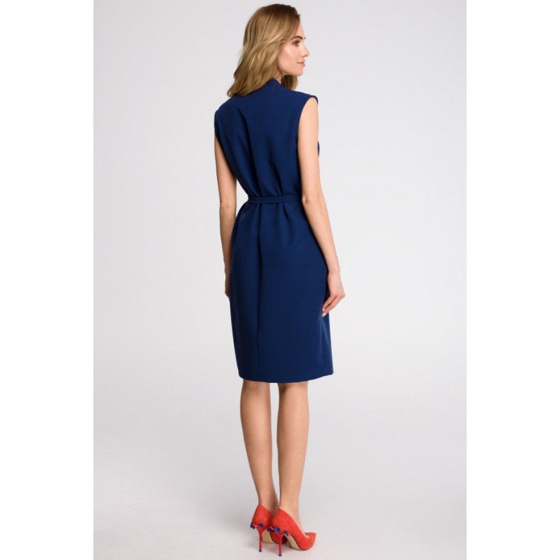 S102 Sleeveless Emery Dress - navy blue